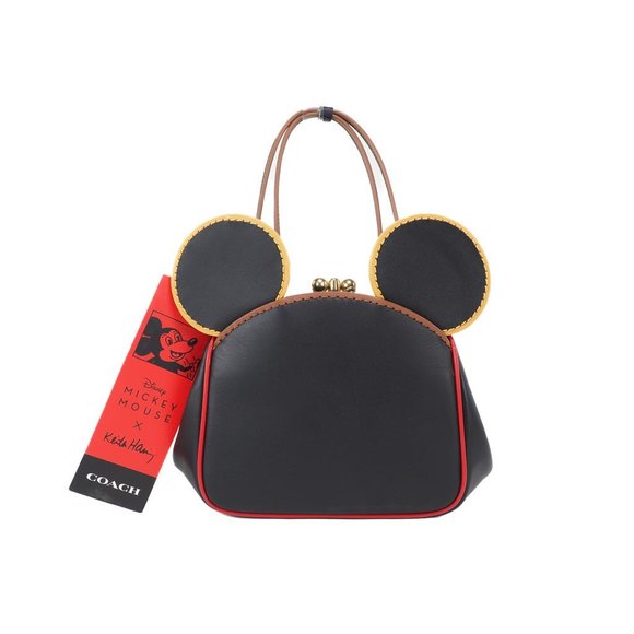 Coach Handbags - NWT Coach Mickey Mouse X Keith Haring Small Leather Kisslock Crossbody Bag NEW